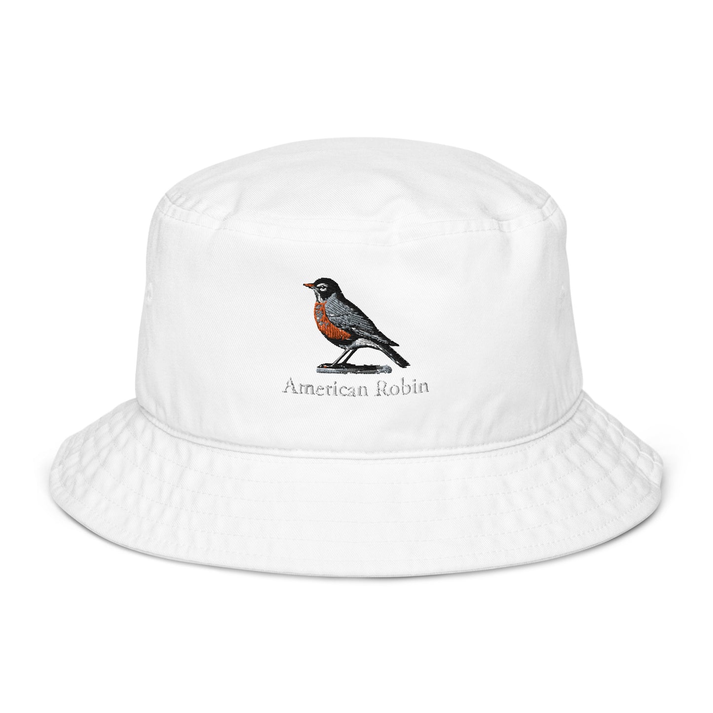 American Robin Bucket Hat - Organic - State Bird of CT, MI, WI