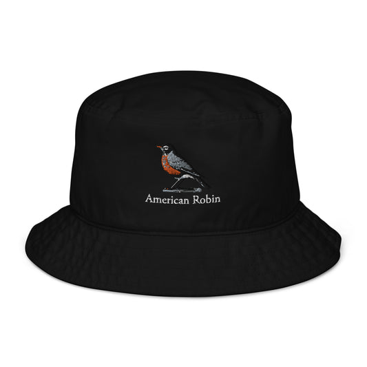 American Robin Bucket Hat - Organic - State Bird of CT, MI, WI