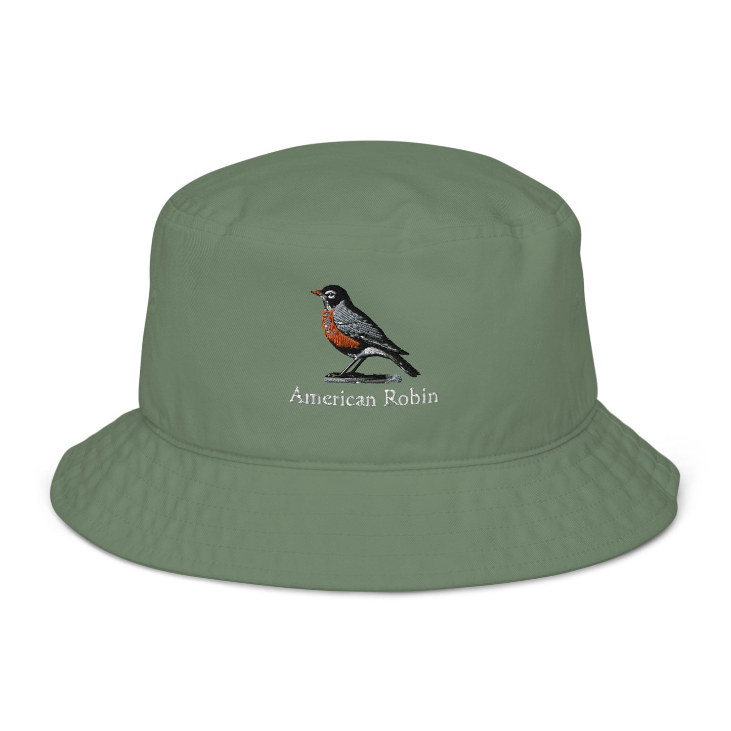 American Robin Bucket Hat - Organic - State Bird of CT, MI, WI