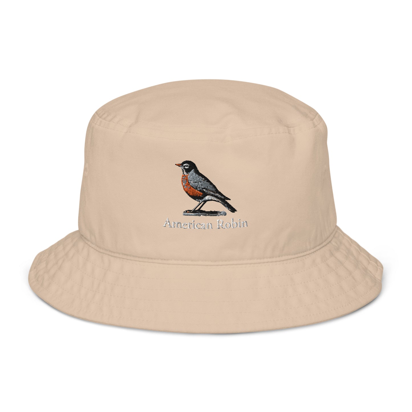 American Robin Bucket Hat - Organic - State Bird of CT, MI, WI